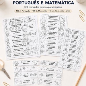 KIT 320 COMANDOS PORTUGUÊS E MATEMÁTICA